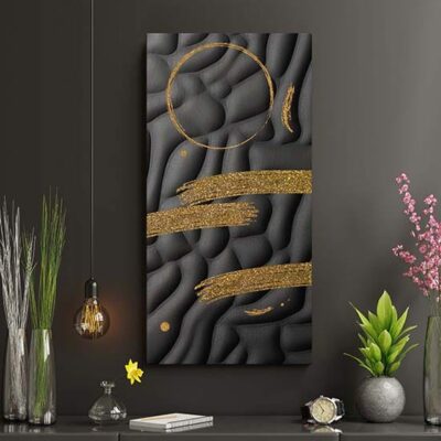 Quadro astratto materico grigio stampa su tela