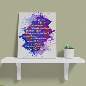 Quadro con scritte su tela per la famiglia stampa decorativa