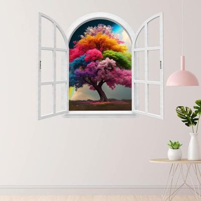 Wall sticker finestra adesiva