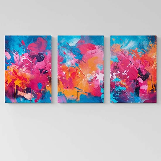 dipinti astratti 3 stampe su tela