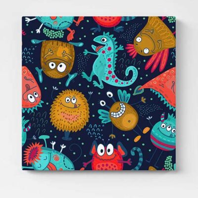 quadri per bambini monsters su tela stampa continuativa