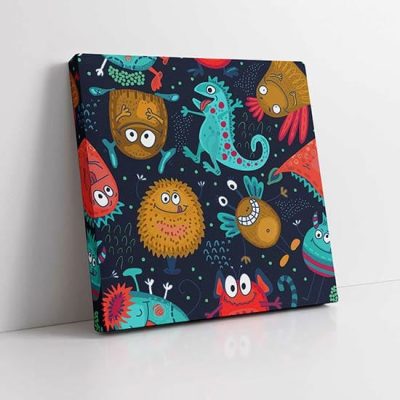 quadri per bambini monsters su tela stampa d'arredo