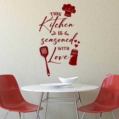 Decorazione adesiva murale con frase per cucina