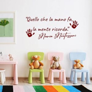 Frase adesiva da parete di Maria Montessori per bambini