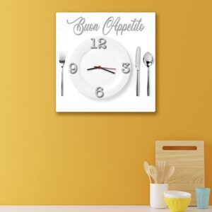 Orologio da muro per cucina buon appetito su quadro