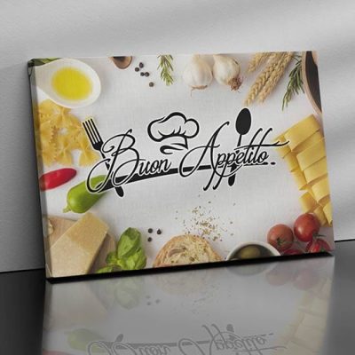 Stampa su tela arredo per cucina con buon appetito