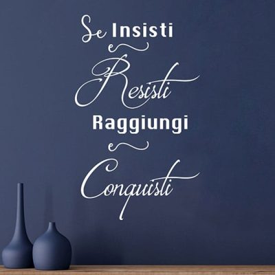 Frasi motivazionali come decorazioni adesive murali