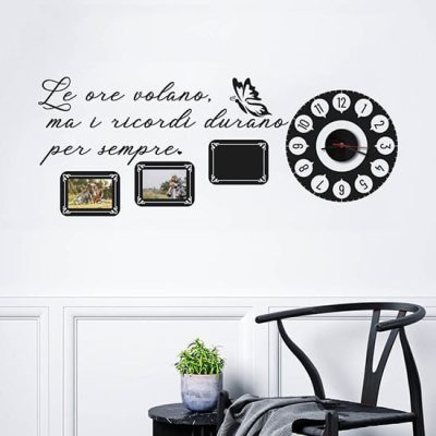 Orologio da muro con cornici adesive da parete