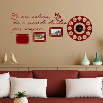 Orologio da muro con cornici adesive da parete ricordi