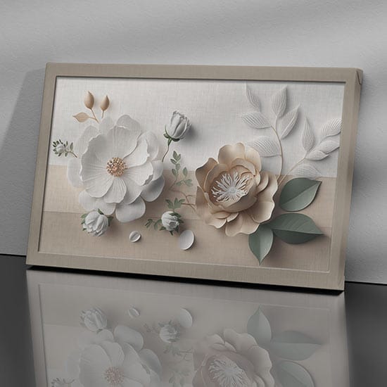 Quadro con fiori stampati su tela arte moderna