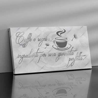 Stampa su tela con frase sul caffè quadro