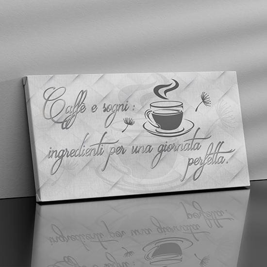 Stampa su tela con frase sul caffè quadro