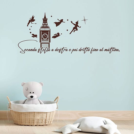 Frase adesiva di Peter Pan per bambini da muro