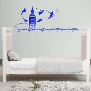 Frase adesiva di Peter Pan per la cameretta dei bambini