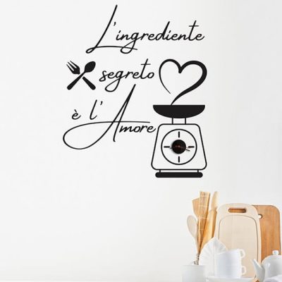 Orologio da muro per cucina con frase