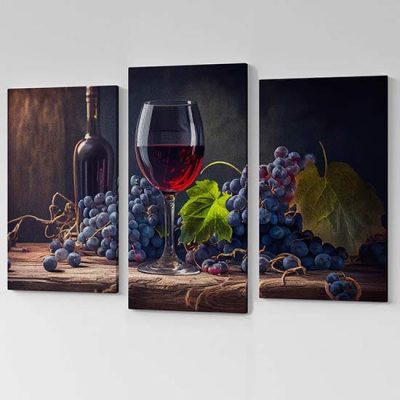 Quadri moderni con vino su tela