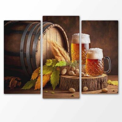 Stampe su tela con birra dipinta quadri