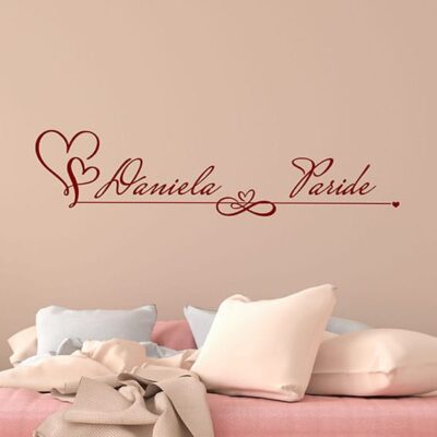 Adesivi murali personalizzabili per camera da letto love