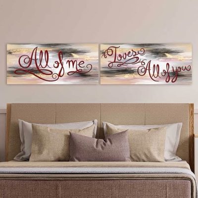 Quadri per camera da letto con scritte su tela