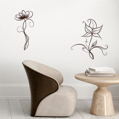 Fiori stilizzati adesivi da muro