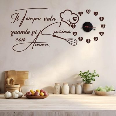 cucina orologio adesivo da parete