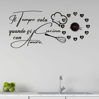 cucina orologio adesivo da parete di design