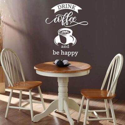 frasi adesive per pareti sul caffè stickers