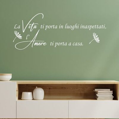 Adesivi murali soggiorno con scritte da parete