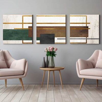 Quadri astratti moderni con forme geometriche stampe su tela