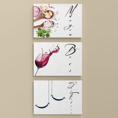 Quadri per cucina con scritte su tela