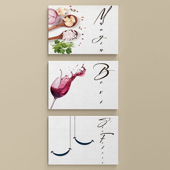 Quadri per cucina con scritte su tela