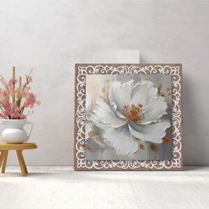 Quadro 3d multilivello con fiore dipinto stampato su tela