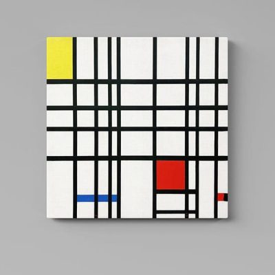 Quadro di Mondrian Composizione con giallo, blu e rosso