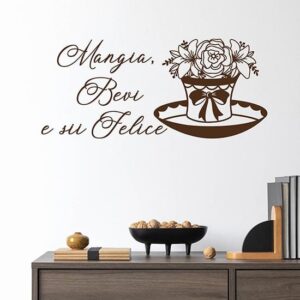 Stickers murali cucina con frase adesiva