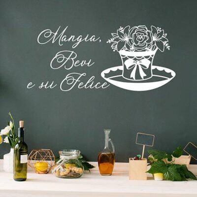 Stickers murali cucina con frase da parete