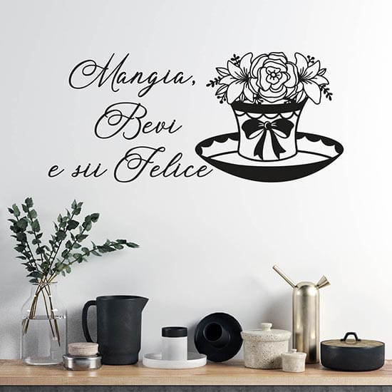 Stickers murali cucina con frase