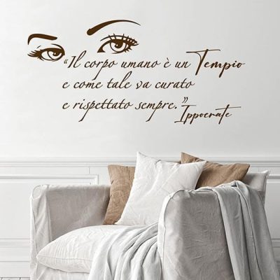 Adesivi da parete con frase di Ippocrate