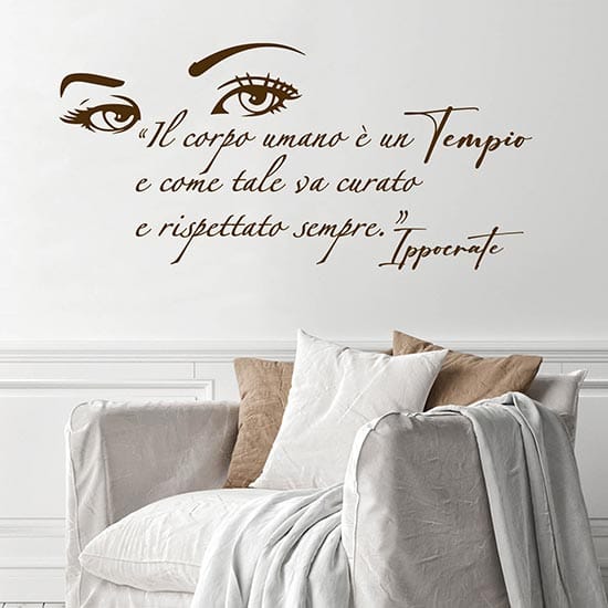 Adesivi da parete con frase di Ippocrate