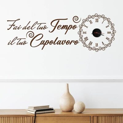 Orologio a muro con frase da parete stickers