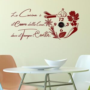 Orologio da muro con adesivi per cucina di design