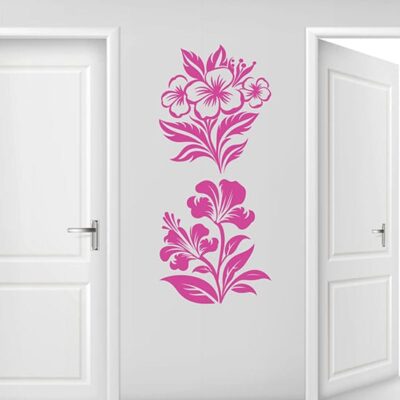 Fiori adesivi murali decorativi 2 stickers