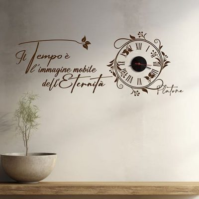 Orologio da muro con frase adesiva di Platone