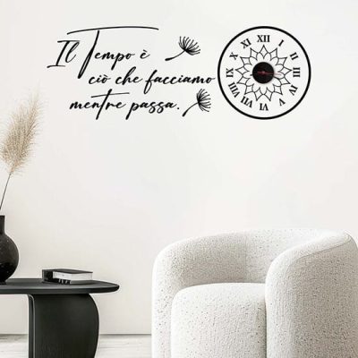 Orologio da parete con frase murale