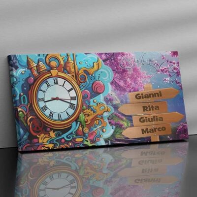 Orologio da parete personalizzato per la famiglia su tela
