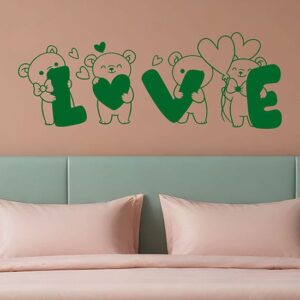 Adesivi camera da letto con scritta love da parete