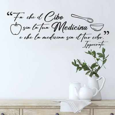 Adesivi murali per cucina con frase di Ippocrate