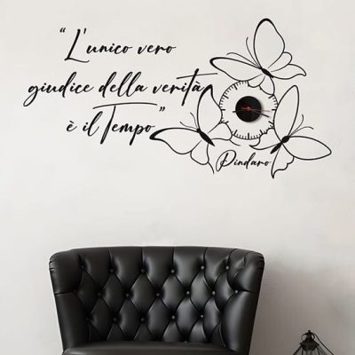 Orologio con frase adesiva da parete