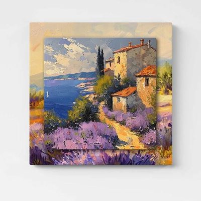 Quadro 3d con paesaggio dipinto stampa su tela
