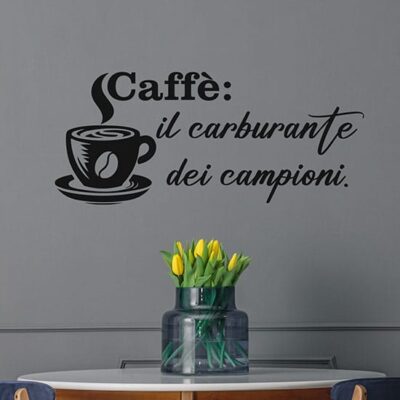 Adesivi per muro cucina sul caffè con frase