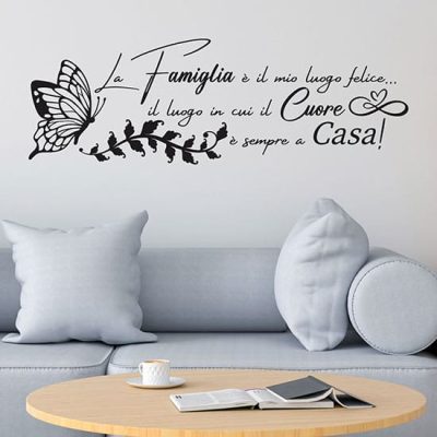 Adesivi famiglia con frase da parete